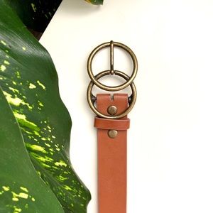 Arlee Double Buckle Faux Leather Belt